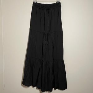 Black peasant maxi skirt